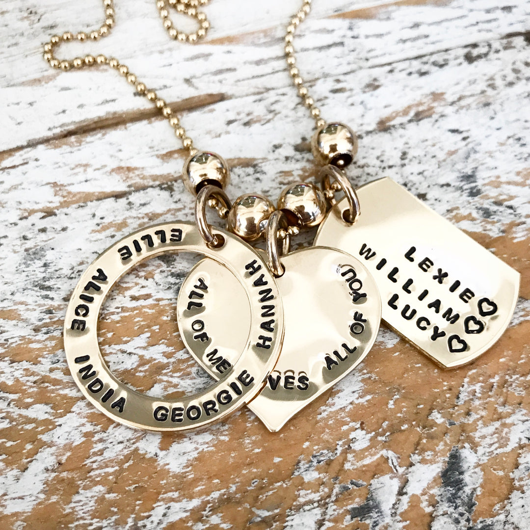 HAND STAMPED GOLD MILITARY PENDANT