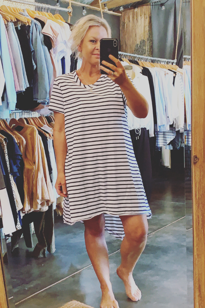 IVY DRESS - NAVY STRIPE