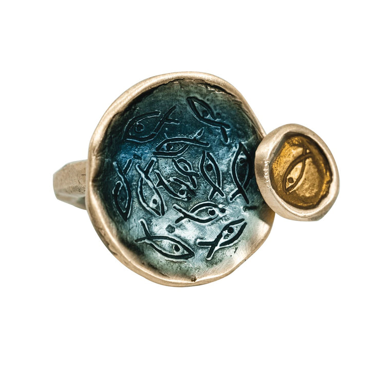 COSTIERA RING - AQUA/MUSTARD