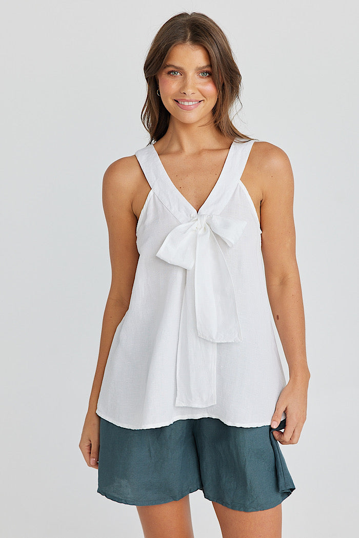 AVILA TOP - WHITE LINEN VISCOSE