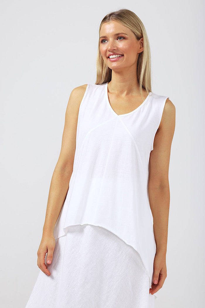 ANGOLA SINGLET TOP - WHITE