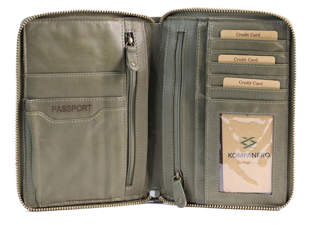 KARMA PASSPORT WALLET - OLIVE