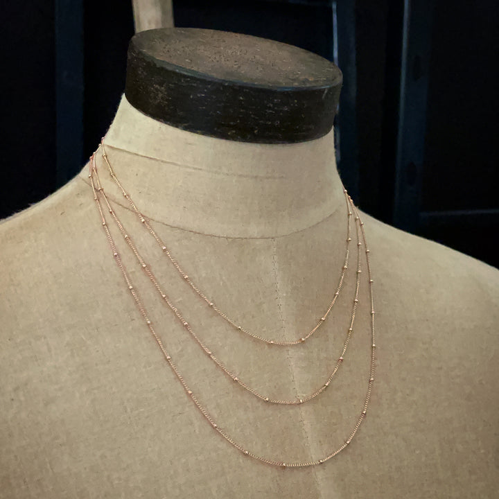 SATELLITE CHAIN NECKLACE - ROSE GOLD