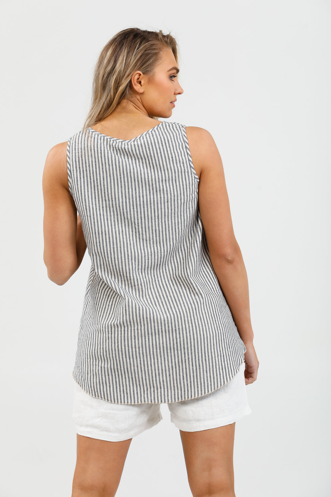 NUMINOUS TOP - CHARCOAL STRIPE - FINAL CLEARANCE