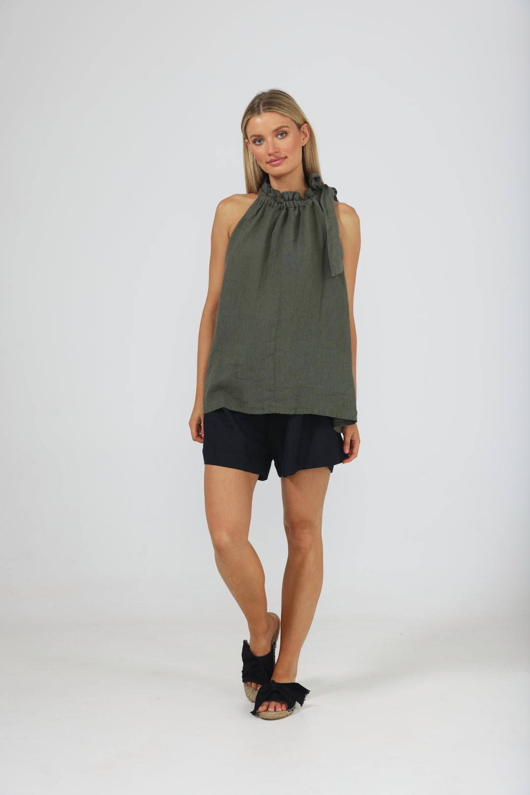 LUCIA TOP - THYME LINEN