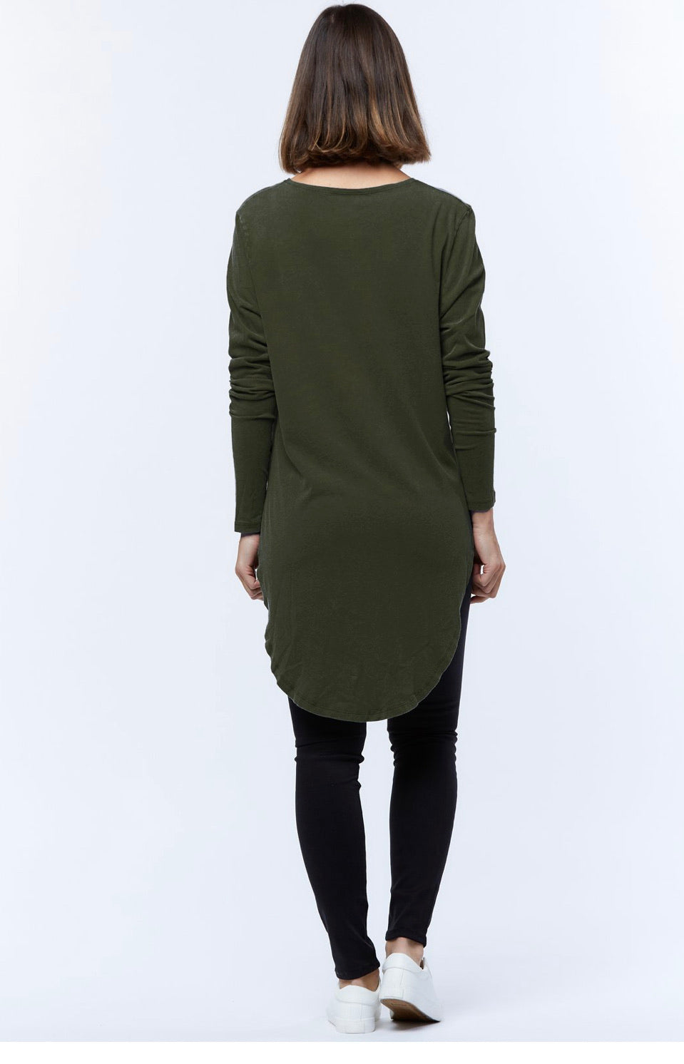 TEARDROP LONG SLEEVED TEE - OLIVE - FINAL CLEARANCE