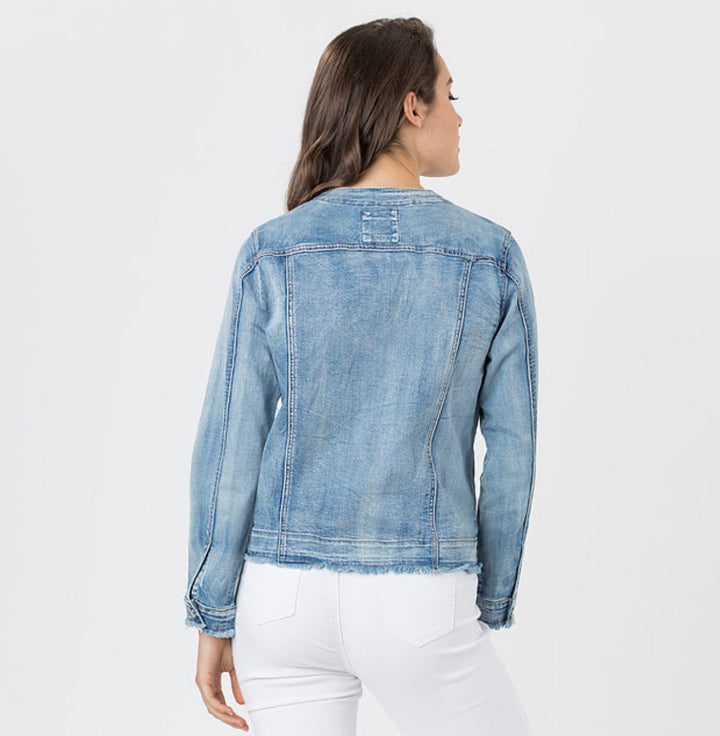 COLLARLESS DENIM JACKET