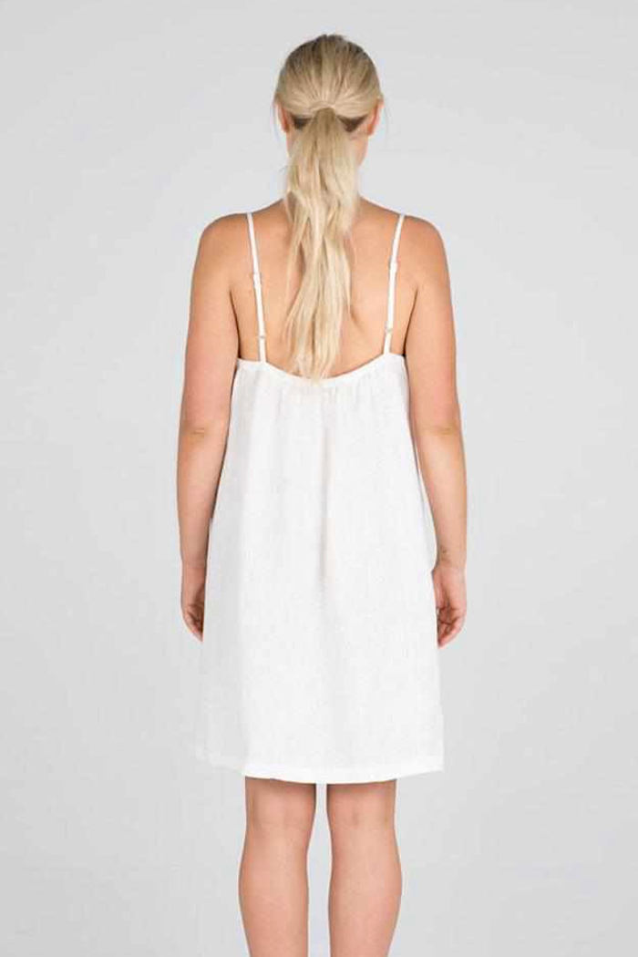 THE LINEN SLIP DRESS - WHITE