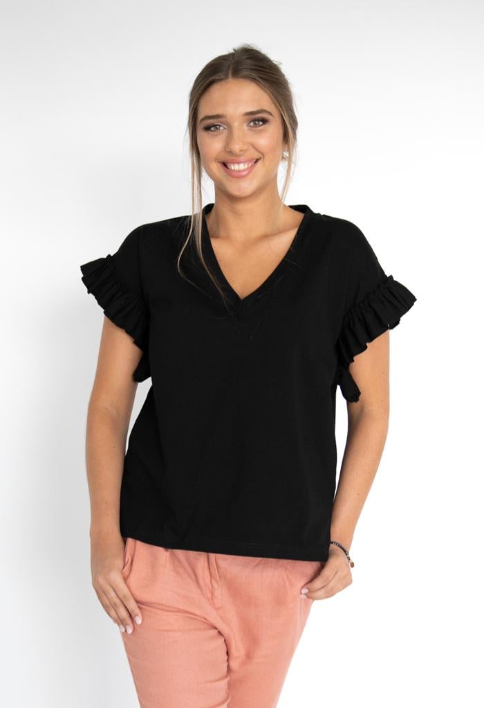 SANTORINI TOP - BLACK