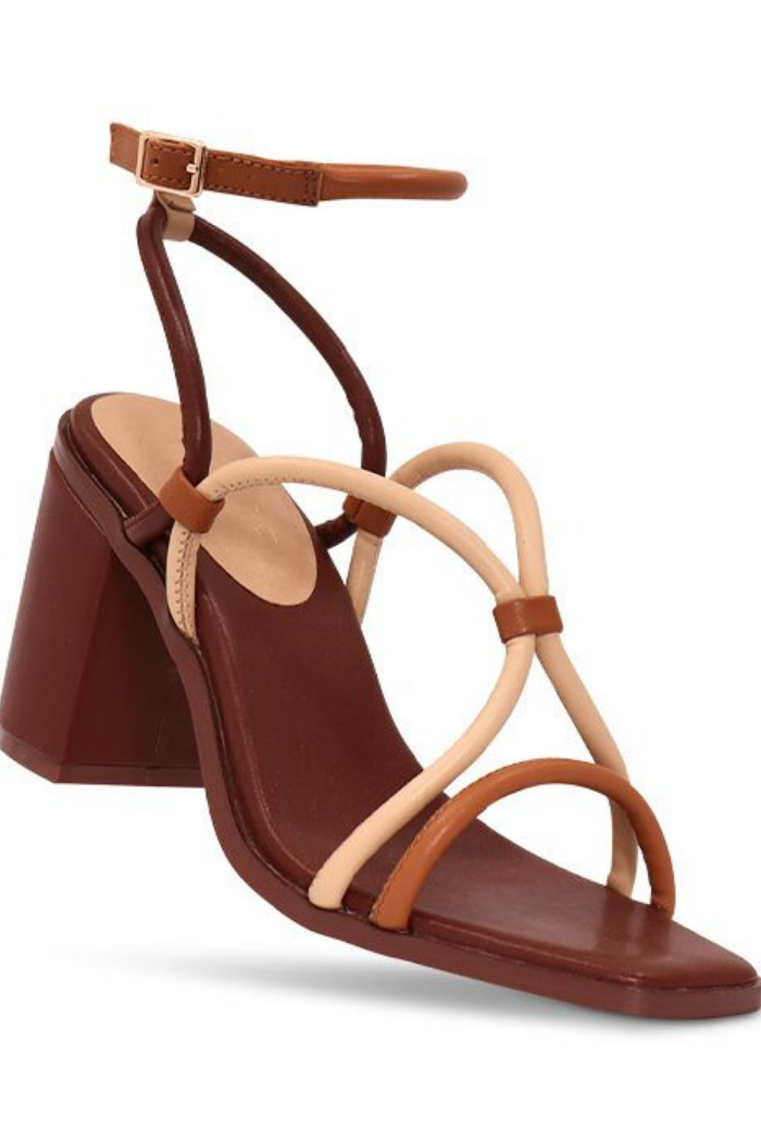 SIENNA BROWN COMBO HEEL - FINAL CLEARANCE