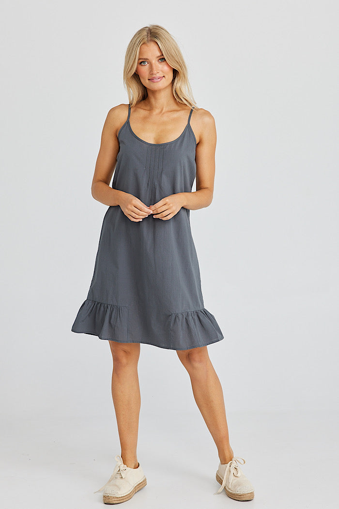 SIESTA SLIP DRESS - SLATE - FINAL CLEARANCE