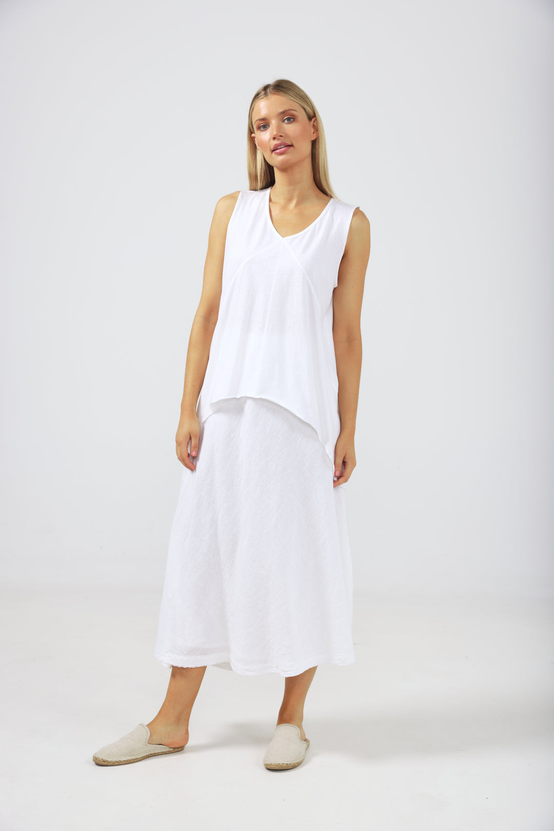 ANGOLA SINGLET TOP - WHITE