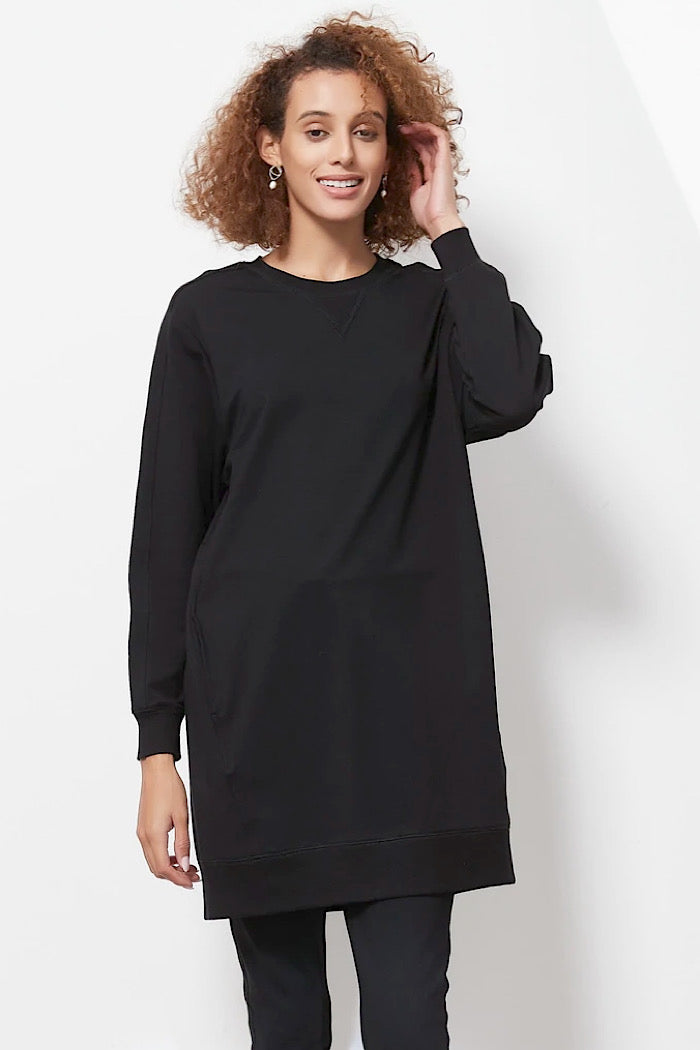 JERSEY DRESS - BLACK - FINAL CLEARANCE