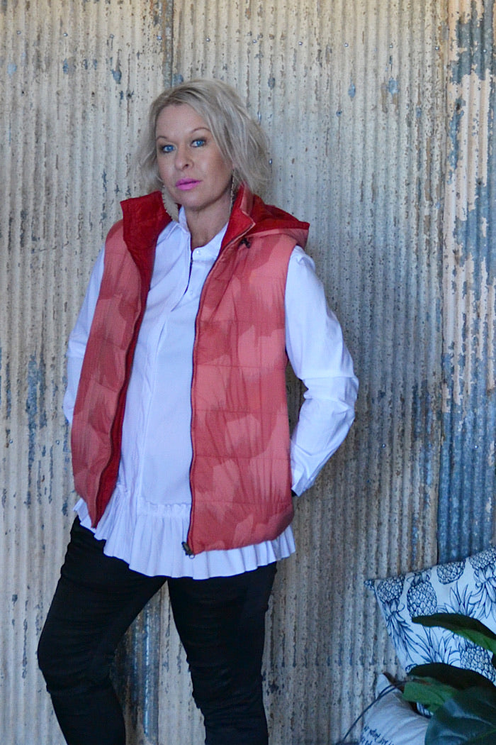 FLIP SIDE PUFFER VEST - PERSIMMON - FINAL CLEARANCE