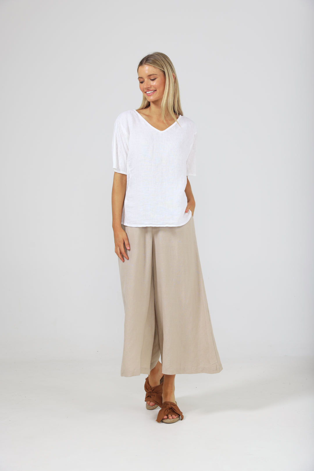 LIVORNO TOP - WHITE LINEN