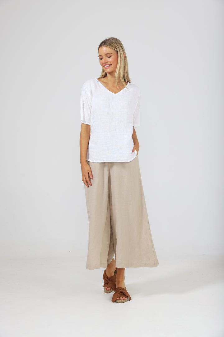 LIVORNO TOP - WHITE LINEN