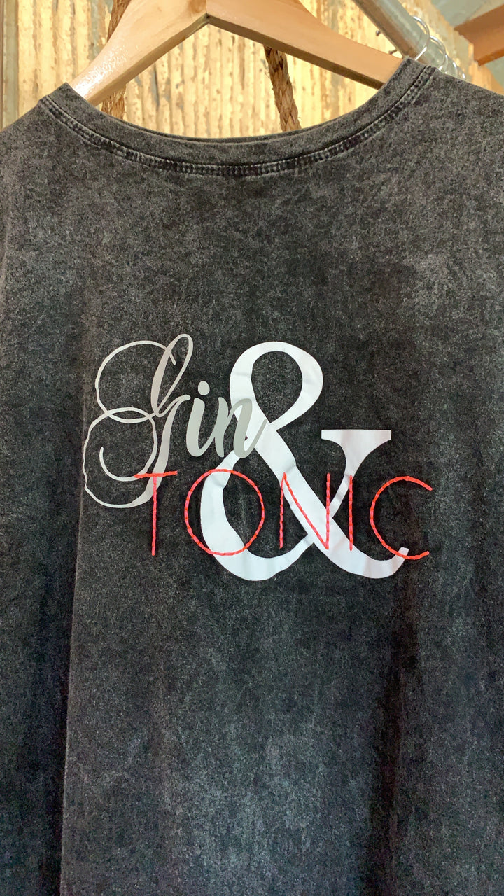 GIN & TONIC TEE - WASHED BLACK