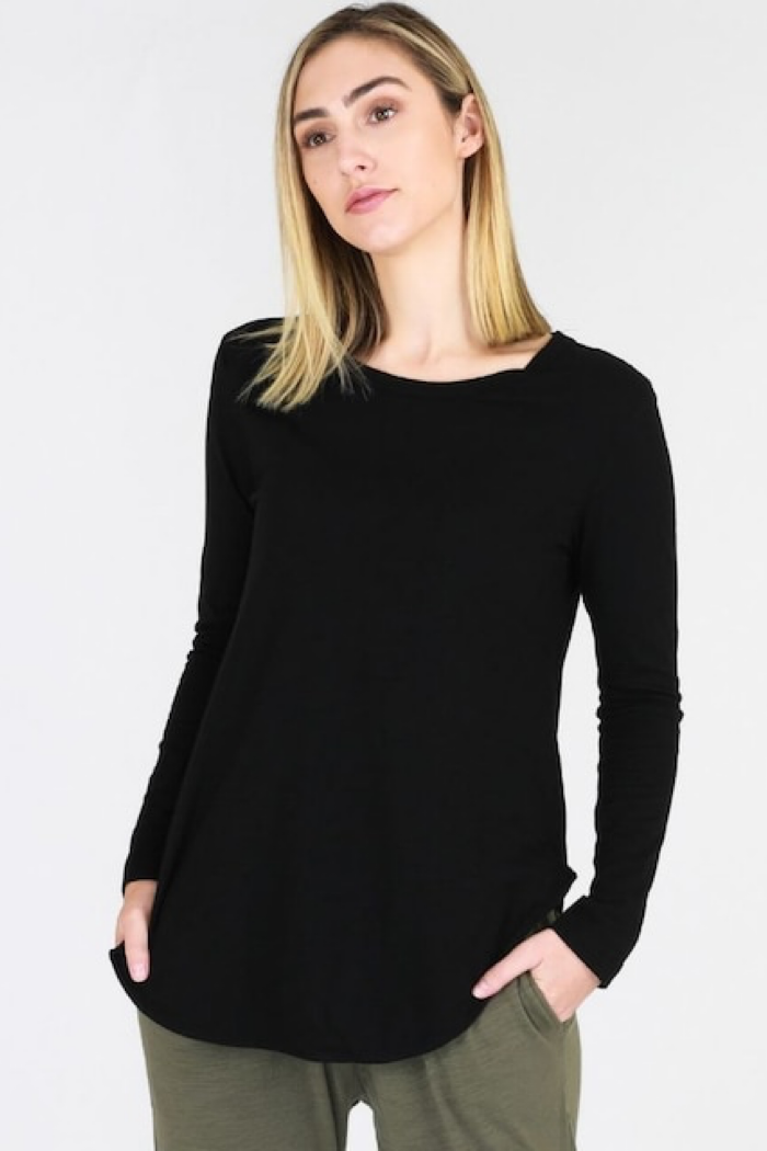 SCARLETT LONG SLEEVED TEE - BLACK