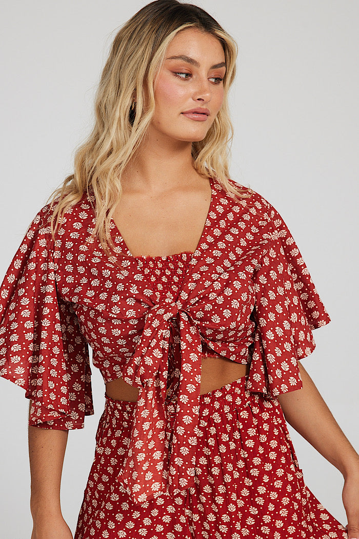 PEONY WRAP TOP - ARIES