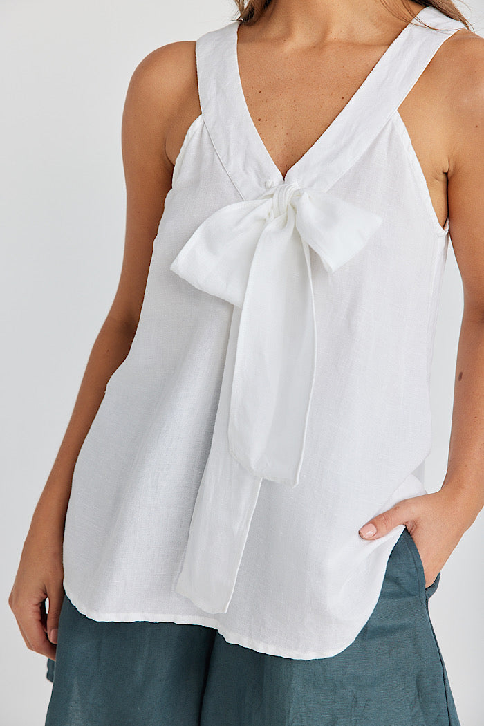 AVILA TOP - WHITE LINEN VISCOSE