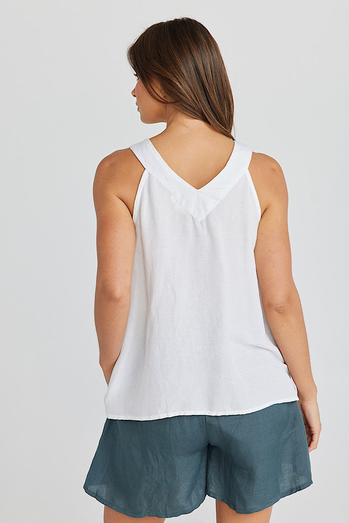 AVILA TOP - WHITE LINEN VISCOSE