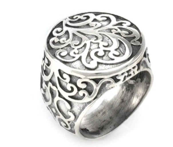 FLEUR DE LIS OXIDISED RING