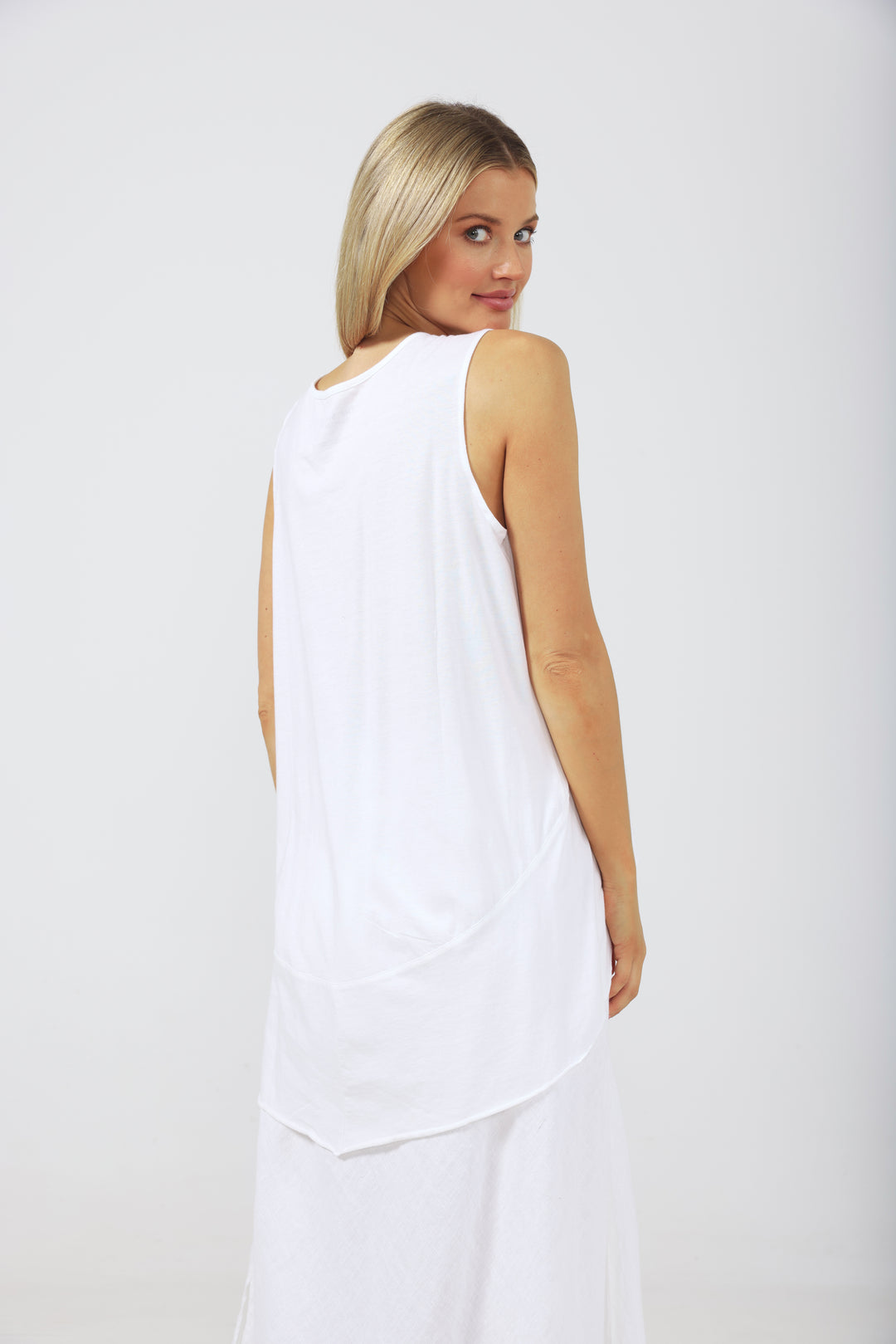 ANGOLA SINGLET TOP - WHITE