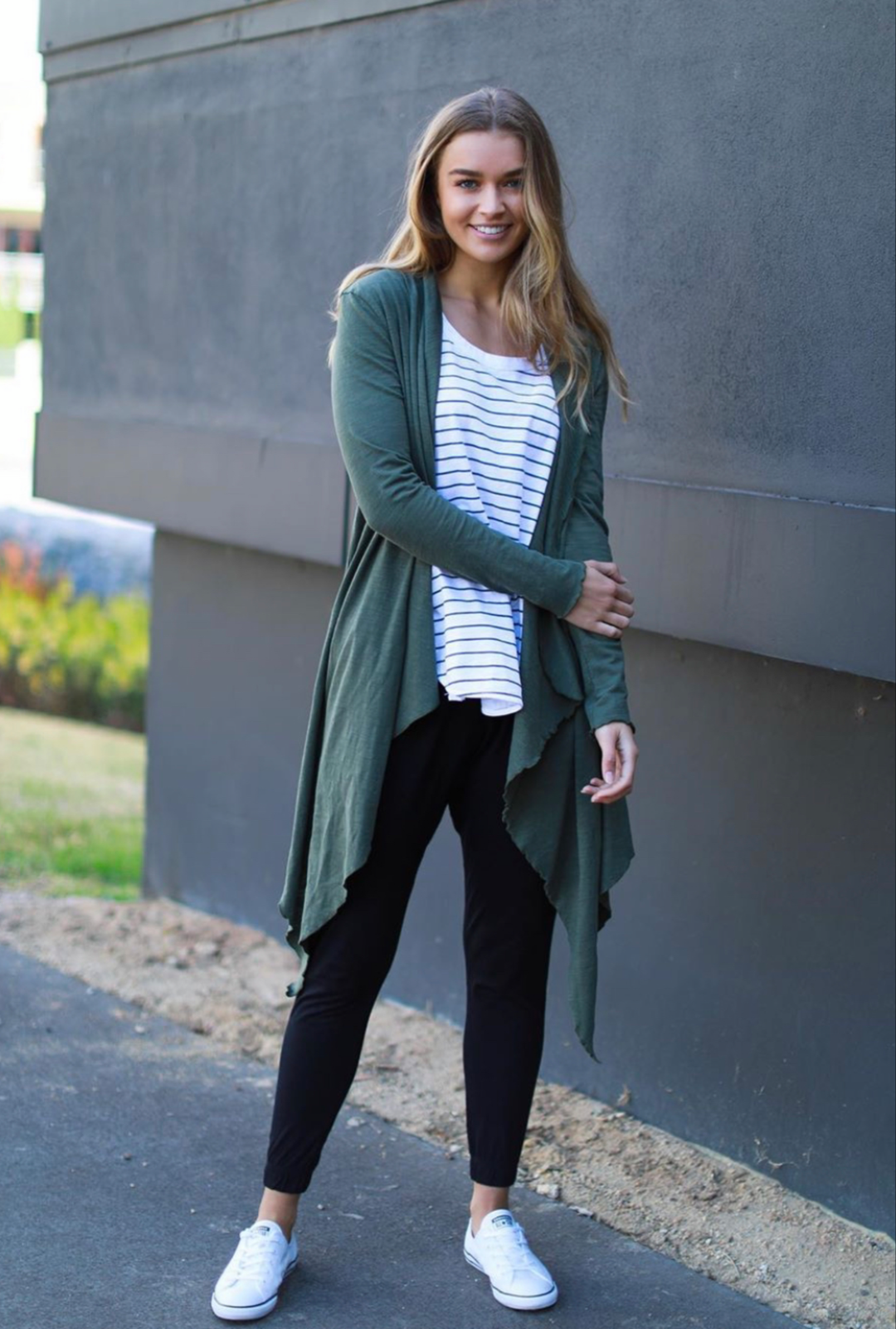 ALEXANDRIA LONG CARDI - KHAKI - FINAL CLEARANCE