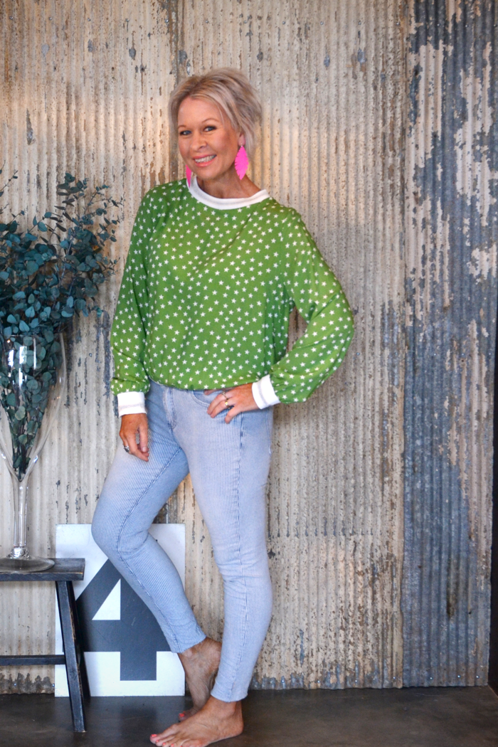 TWINKLE BLOUSE - APPLE GREEN