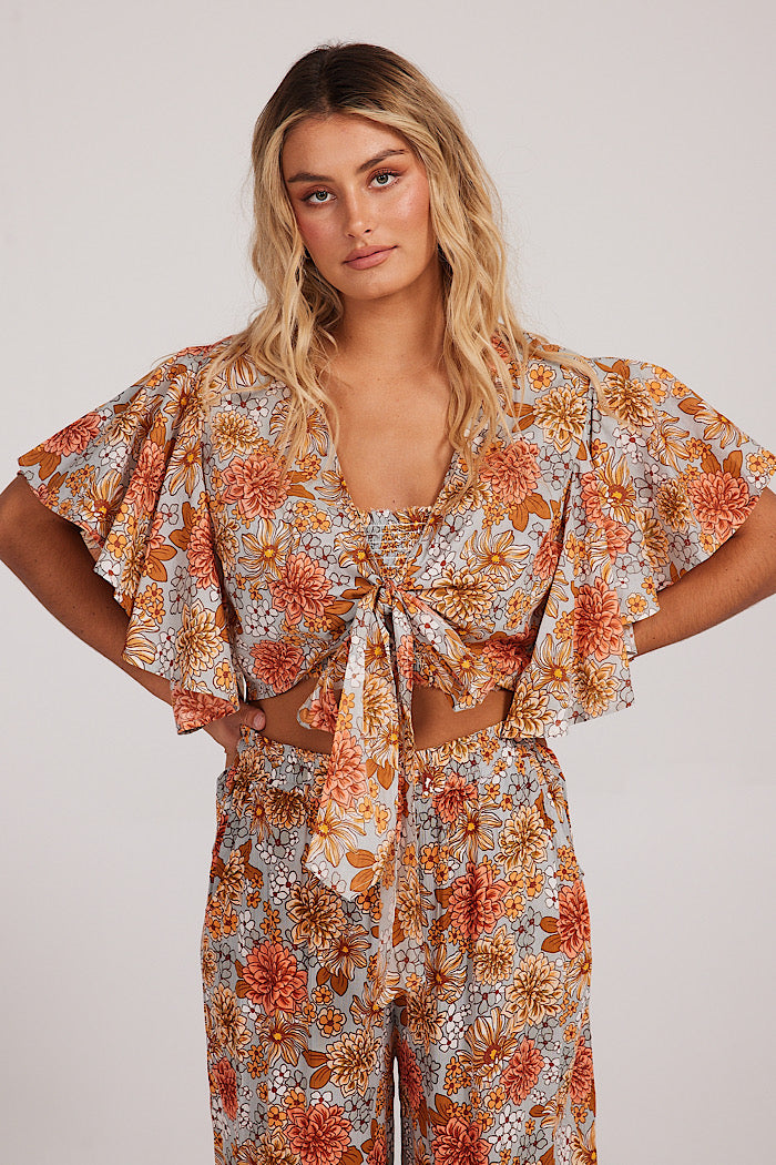 PEONY WRAP TOP - SECRET GARDEN