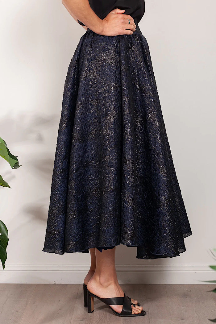 SODA ASH SKIRT  - BLUE BLACK - FINAL CLEARANCE