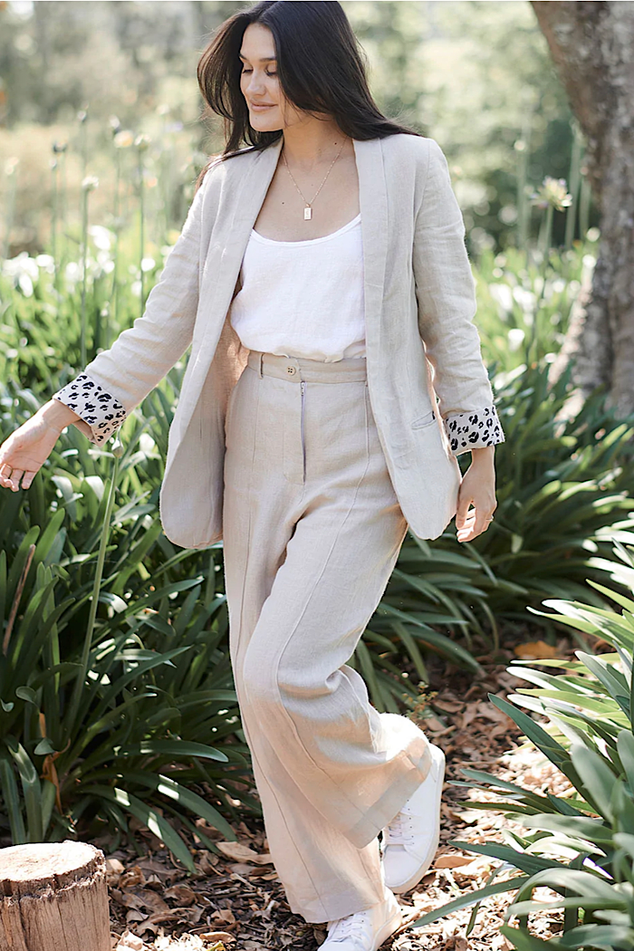 TAILORED LINEN PANTS - NATURAL