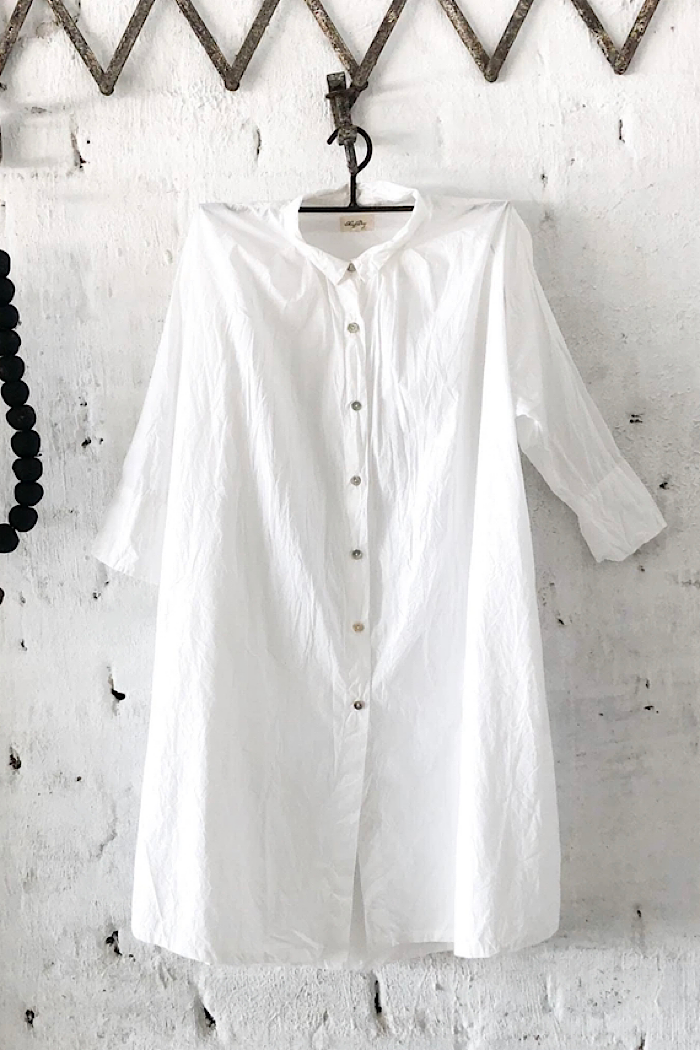 PIPER PAPER COTTON SHIRT LONG - WHITE