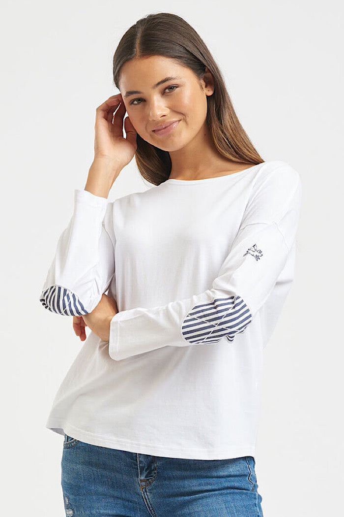 BRETON PLAIN ORGANIC COTTON TOP - WHITE - FINAL CLEARANCE