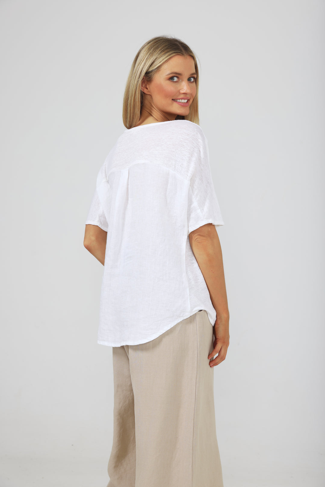 LIVORNO TOP - WHITE LINEN