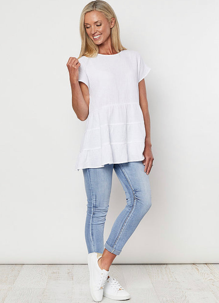 THREADZ TIERED TUNIC - WHITE