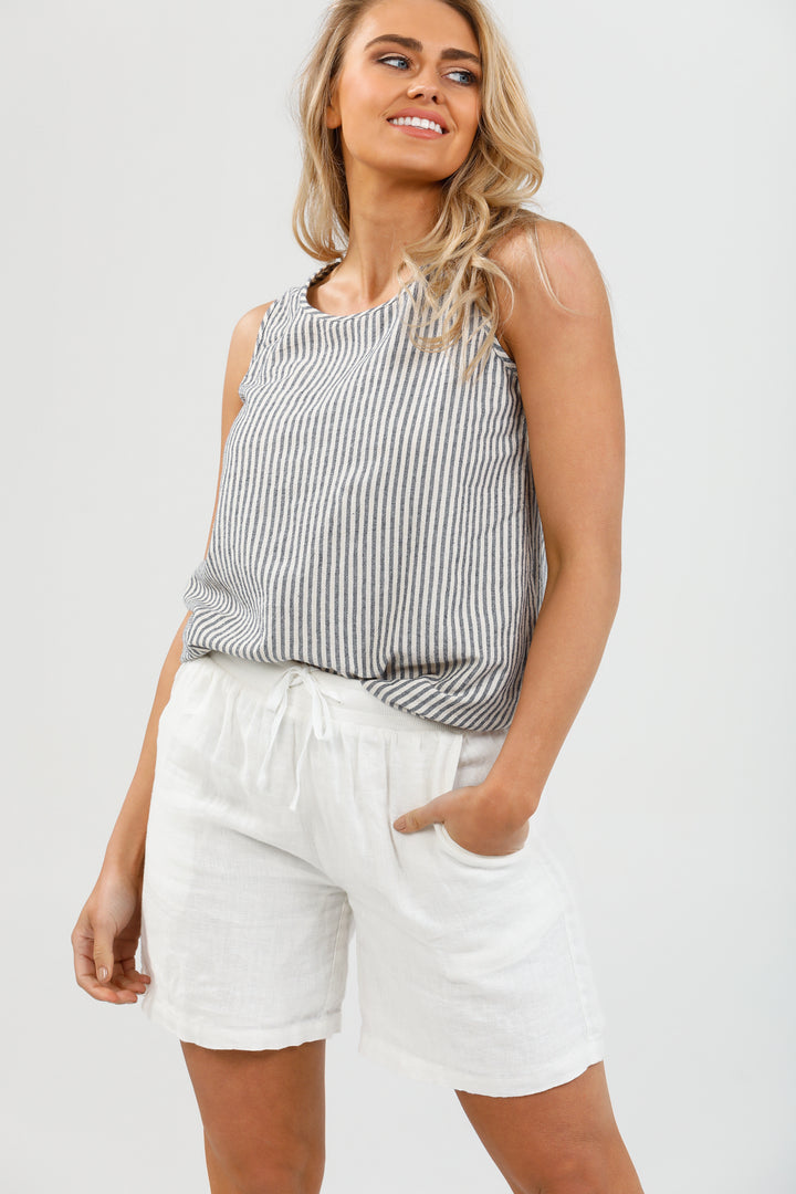 NUMINOUS TOP - CHARCOAL STRIPE - FINAL CLEARANCE