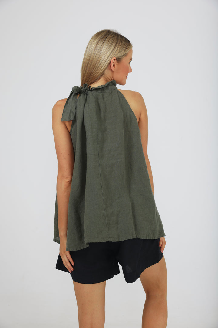 LUCIA TOP - THYME LINEN