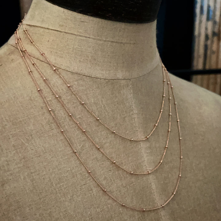 SATELLITE CHAIN NECKLACE - ROSE GOLD