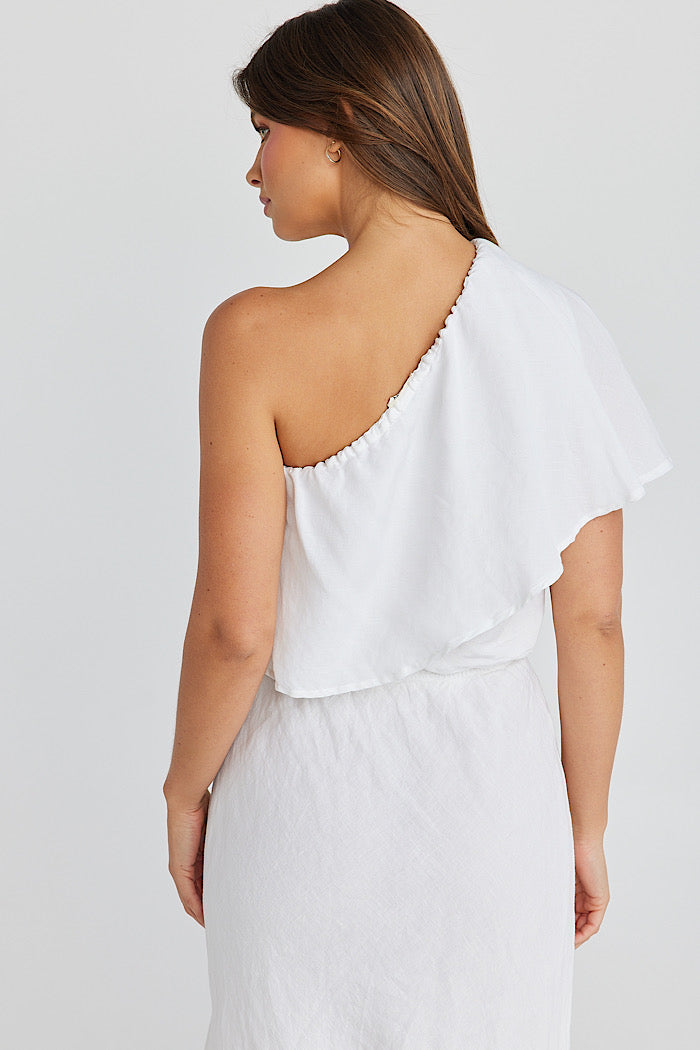 CORINA TOP - WHITE LINEN VISCOSE