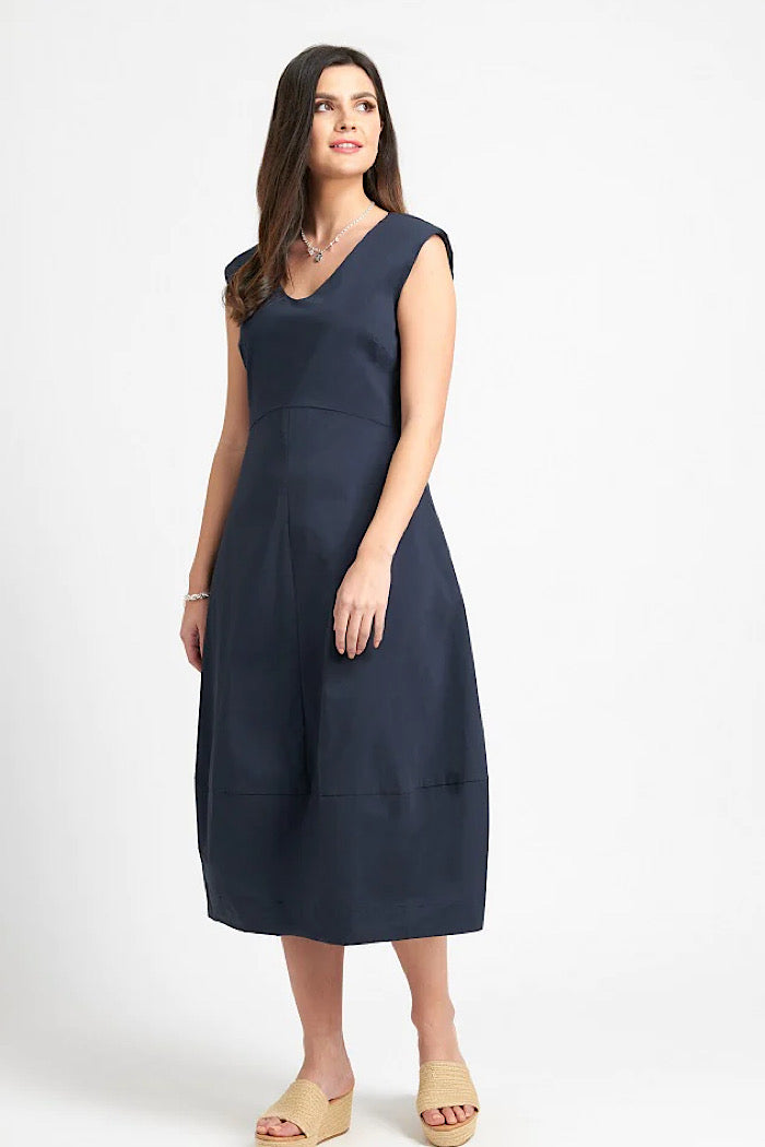 BUBBLES TIME TRAPEZE DRESS - TRUE NAVY – Mickelloo