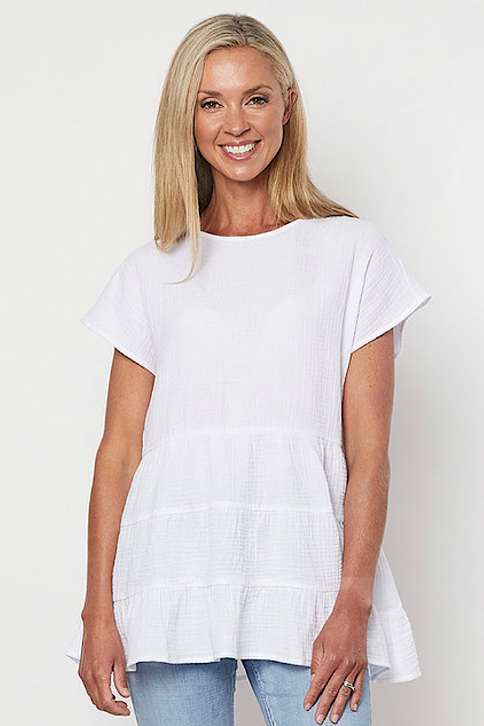 THREADZ TIERED TUNIC - WHITE