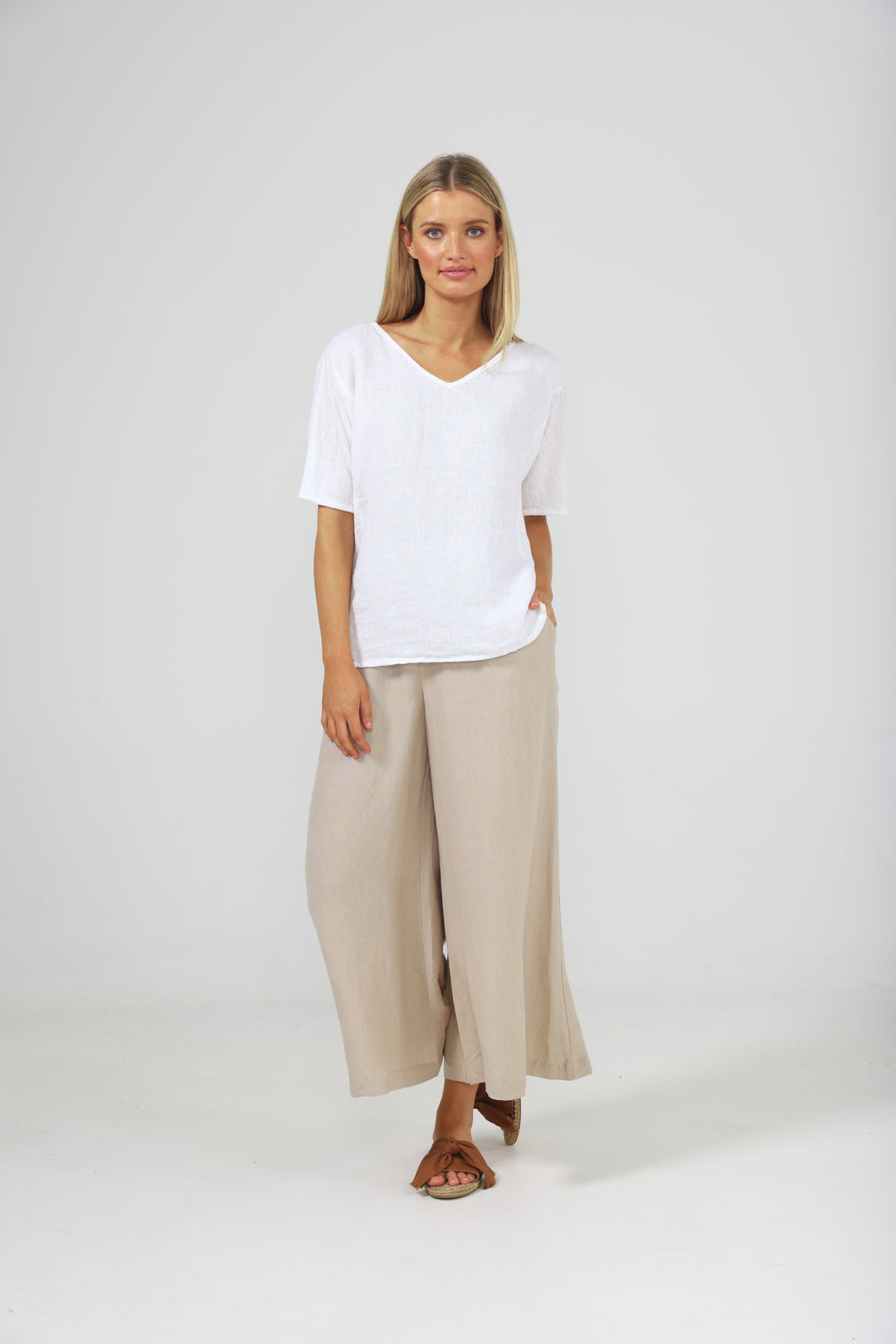 LIVORNO TOP - WHITE LINEN