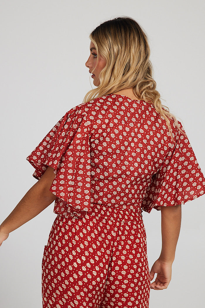 PEONY WRAP TOP - ARIES