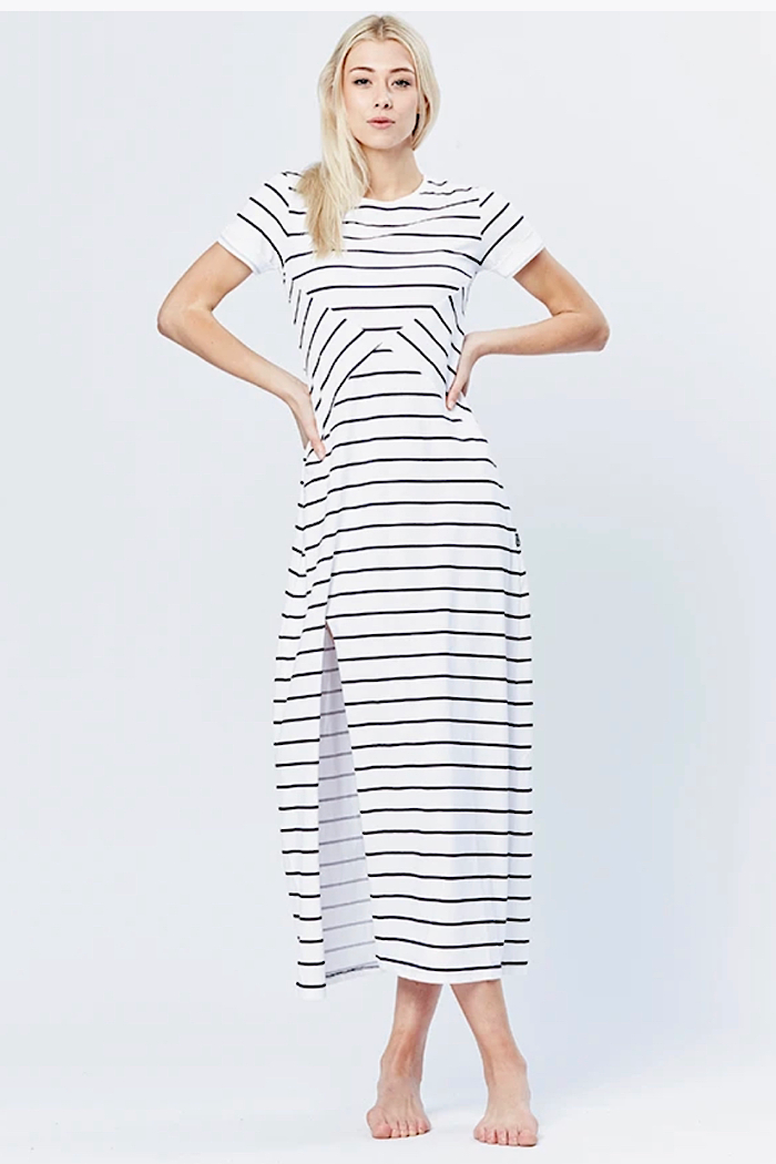 ASYMMETRIC MAXI DRESS - CLASSIC STRIPE