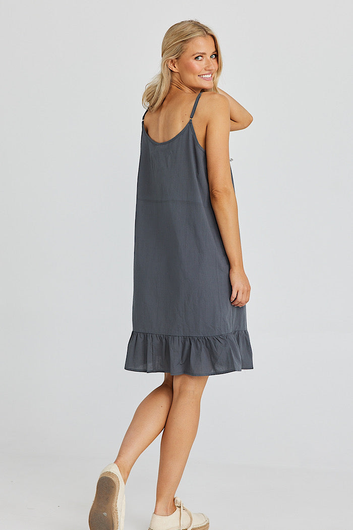 SIESTA SLIP DRESS - SLATE - FINAL CLEARANCE